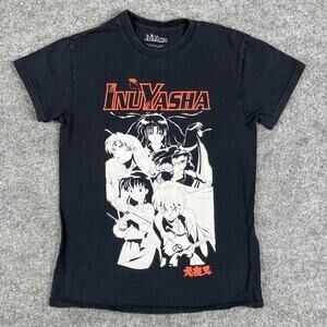 InuYasha T-Shirt Mens Size S Black Anime Graphic Tee Sunrise 2009 Manga Retro
